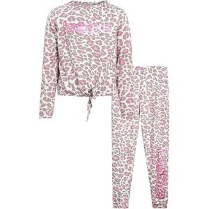 Bebe Girls Pink/Grey Leopard Lounge Set-NWOT